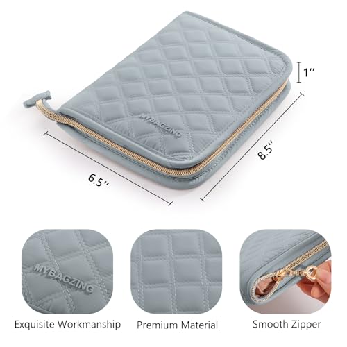 Image of MYBAGZING Crochet Hook Case - Empty Organizer with 24 Slots for Crochet Hooks & Ergonomic Aluminum Crochet Needles, Zipper Pocket for Accessories and Supplies