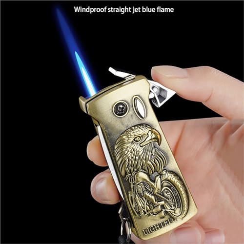 Encendedor a butano con llama azul jet recta y cortaviento miniatura 2