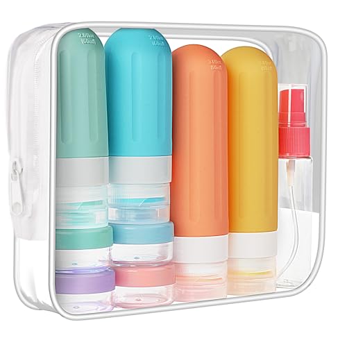 Landisun Travel Size Toiletries Essentials Bottles 18Pack Containers Travel-Bottles Essentials Leak Proof Colored3