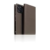 SLG D8 Full Grain Leather Wallet Case for iPhone 13 Pro - Handcrafted Diary Style with Card Holders and Side Cash Pocket, Gift Box Included (Etoffe Cream)