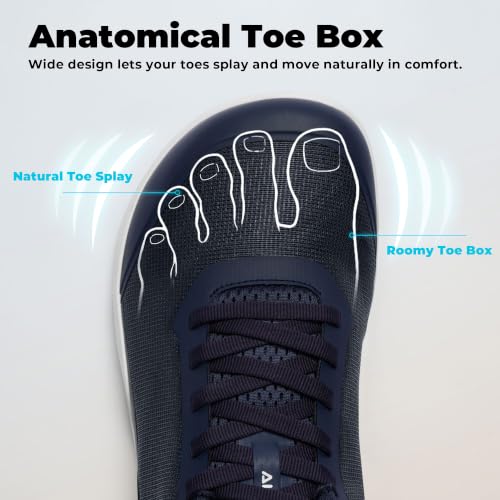 Image of AIRHAS Men's Barefoot Training Shoes Zero Drop Minimalist Sneakers Anatomical Toe Design for Weightlifting and Fitness