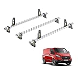 Van Guard Roof Rack for Ford Transit Custom (2013-2024) 3 Aluminium Roof Bars with Loadstops [Only suitable for GEN1 with Standard (H1) Roof] - UltiBar Plus - VG304-3