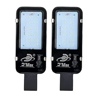 D'Mak Store 50W LED Chip Street Lights, Aluminium Die Caste, Rustproof White Lights for Street, Parking Area, Malls, Garden, Patio, Pack of 2