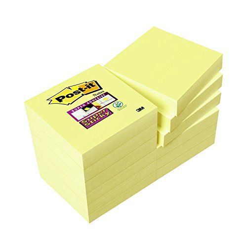 Post-It 622-12SSCY-EU - Pacote de 12 blocos de notas adesivas, 47,6 x 47,6 mm, cor amarela