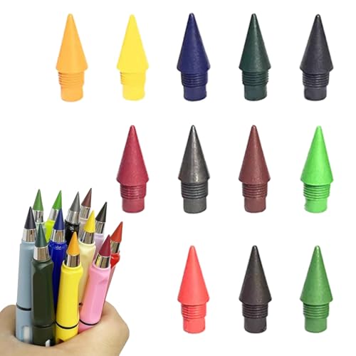 Infinity Pencils カラーペン先、インクレスペンシルチップ - ブラックテクノロジー、インクフリー、学生は鉛筆を削る必要がなく、鉛筆は常に正しい位置にあり、描画を完了できず、鉛筆の頭が折れにくい鉛筆交換可能なグラファイトペン先 - 筆記用ペン