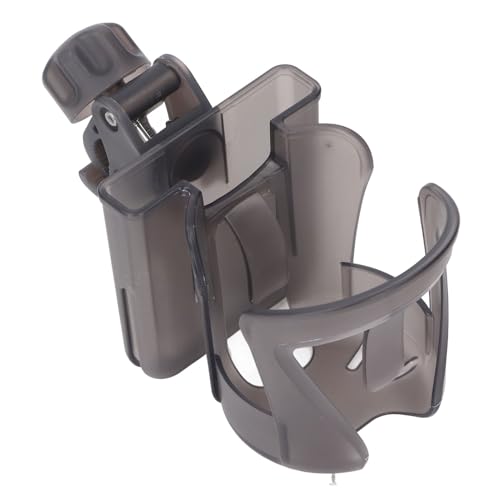 Stroller Cup Holder, Adjustable Angle Universal Drink Holder for Wheelchair, Baby Stroller Milk Bottle Holder Phone Holder (Grey Brown)
