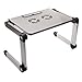Supporto regolabile da tavolo per PC portatile, in alluminio, presa d'aria con ventola con ventole CPU, ultra leggero ed ergonomico, vassoio stand up per il letto e la sedia Silver