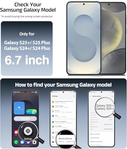 Image of Mr.Shield iWLL Tempered Glass Screen Protector Guard For Samsung Galaxy S25 Edge, S25 Plus and S24 Plus, Easy Installation Ultrafit Tray, 9H Hardness, Case Friendly, Military Grade Shatterproof (1 Pack)