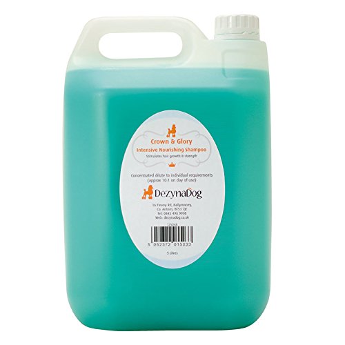 DezynaDog Crown & Glory Intensive Nourishing Dog Shampoo - Dog Shampoo for Smelly Dogs - Nourishes, Repairs & Revitalises Dog's Coat - Perfect for Long & Thick Coats - Gentle Formula, 5 Litre