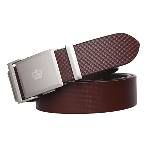 Image of USL Men's Leather Auto Lock Brown Belt For Men | Casual Mens Leather Belt