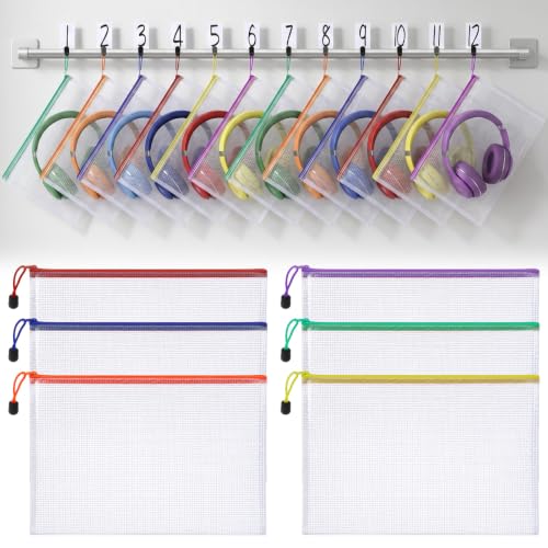 Organiseur d'écouteurs enseignants pochette maille A4 aimant - 2