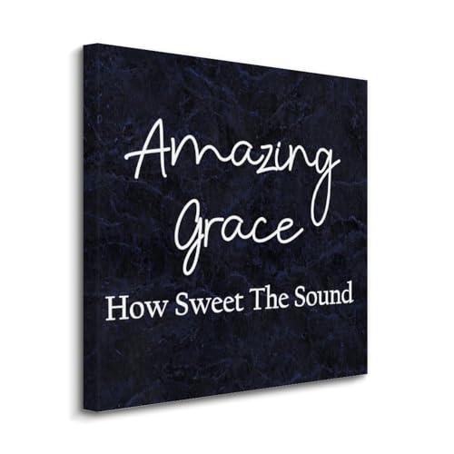 Decoración de pared moderna con lienzo motivacional Amazing Grace para casa y oficina, 20x20