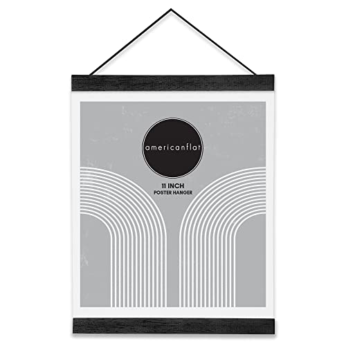 Americanflat 11 Inch Black Magnetic Poster Clip Frame, Wood Hanger Frame For Posters, Prints, Photos, Pictures, Maps, Scrolls, Art Prints And Canvas Artwork #TOP23