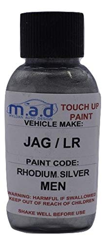 M.a.d Myldan Auto Design Silver Car Touch Up Paint Pen Compatible With Jaguar Rhodium Xf Xk Xkr E F Type Xj Fpace - 20Ml Precision Scratch Repair Kit With Needle & Brush - Uk Mixed Automotive Paint Pen For Exact Colour Match