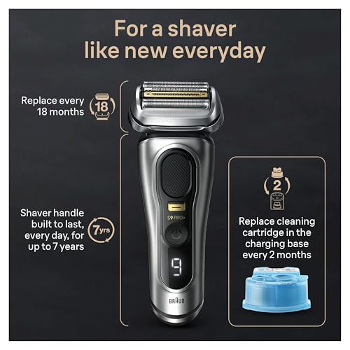 Braun Series 9 PRO+ 9577cc Electric Razor for Men, 5 Pro Shave Elements & Precision Long Hair Trimmer, 6in1 SmartCare Center, PowerCase for Mobile Charging, Wet & Dry, 60min Battery Runtime - image 8