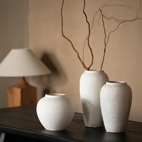 Vase en céramique rétro pour fleur séchée, la solution pour meuble vide - 5