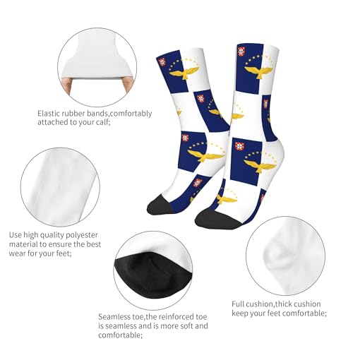 SEAEAGLE the Azores Flag A Pair Junior Athletic Short Tube Socks Children Calf Tube Socks Short Stockings3