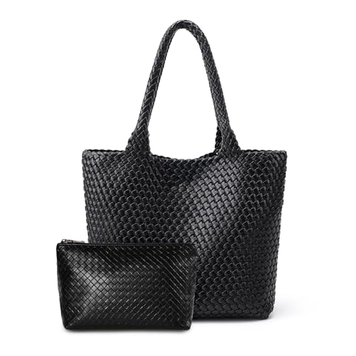 MELOLILA Woven Leather Tote Bag