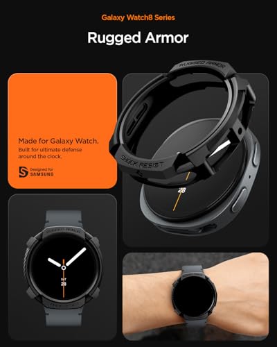 Image of Spigen Rugged Armor for Samsung Galaxy Watch 8 (40mm) Case - Matte Black
