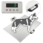 80x50 cm Heavy Duty Digital 500kg Capacity Platform Scale Veterinary Scale Large Vet Scale Electronic Pet Weight Weighing Scale LCD Digital Scale Warehouse Parcel Weighing, 3 Weighing Modes, kg/lb/oz