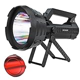 BUYSIGHT Rechargeable Spotlight Flashlight High Lumens 10000,Large Flashlight with 550 Yards Light D