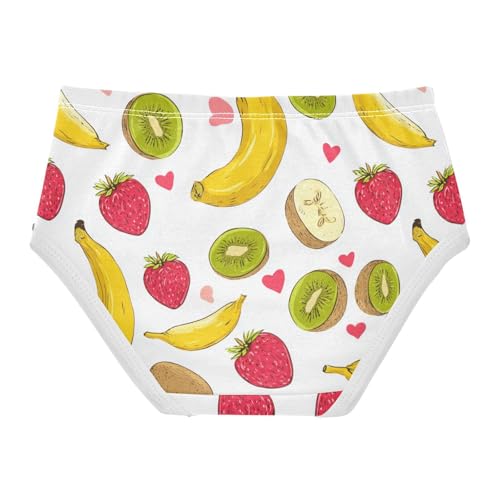 Wusikd Bananas Strawberries Girls' Underwear Cotton Heart Girls Briefs Soft Toddler Underwear 2T2