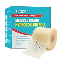 Hydrocolloid Roll, Hydrocolloid Bandages Roll for Wound Care, Medical Grade, Cut-to-Size, Self-Adhesive, Flexible & Waterproof, First Aid Kit Essential (2in x 6ft, 0.3mm Thickness)