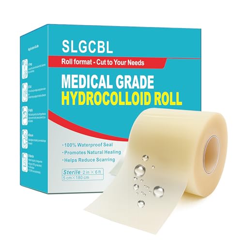 Hydrocolloid Roll, 5 cm x 180 cm Pansement Hydrocolloïde Auto-Adhésif, Format à Découper, Souple, Imperméable et Ultra-Absorbant Rouleau Hydrocolloïde