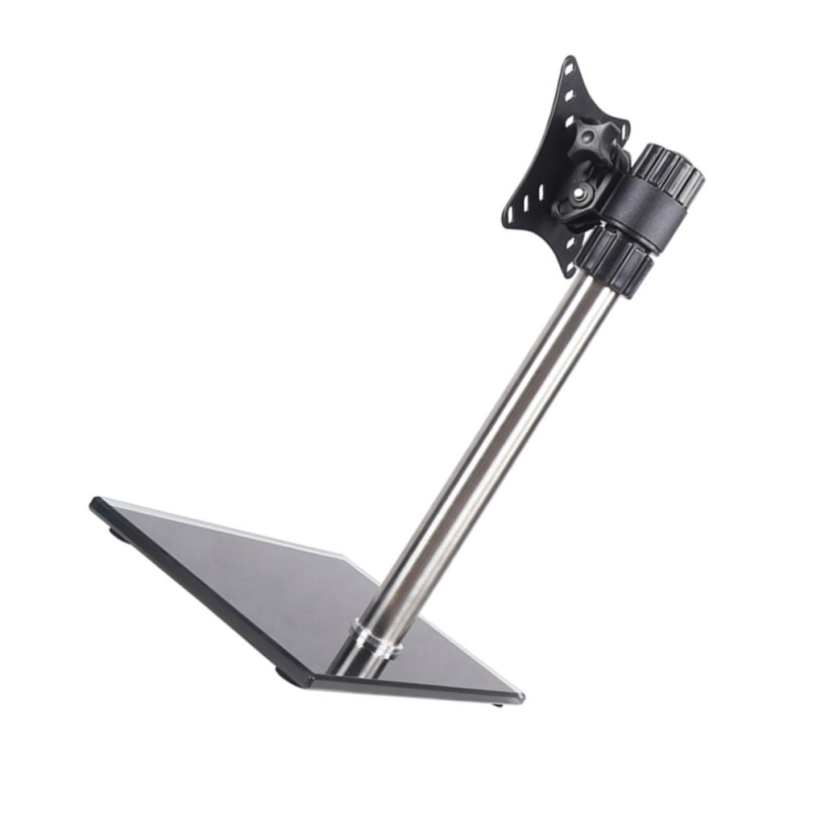 SHINEOFI Supporto per Monitor da Tavolo Inclinazione e Rotazione a 360° Regolabile in Altezza in Ferro Argento capacità di 16kg per Casa e Ufficio