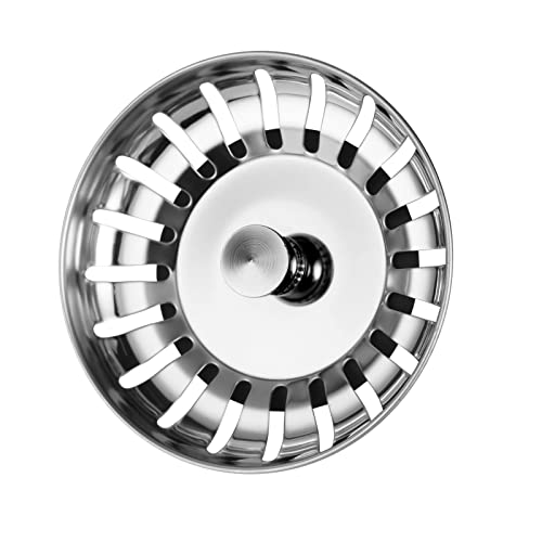 Ainiv Tapón Fregadero de Cocina 80mm, 1pcs Cesta de Tamiz de Filtros Cocina, 304 Acero Inoxidable, Colador de Drenaje
