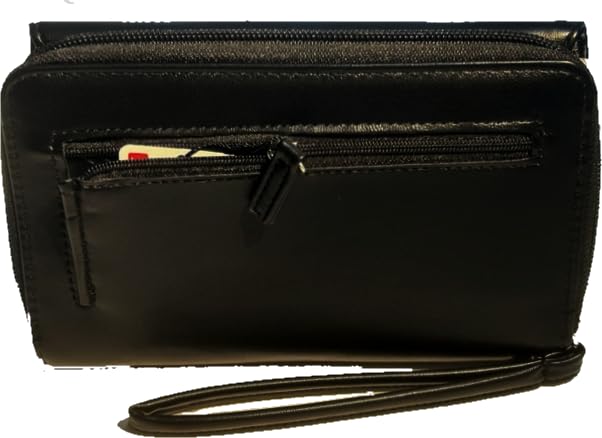 Women Faux Vegan Leather CEO Fat Wallet Flap RFID Ladies x777i (Black)3