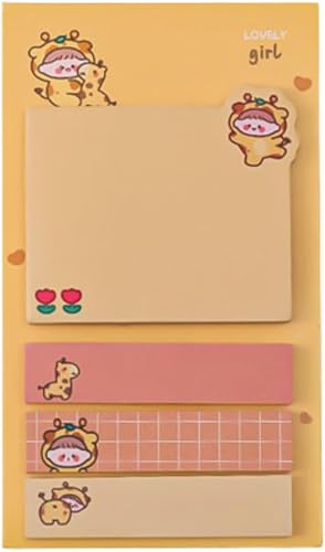 Almohadillas adhesivas estéticas 4 en 1, suministros escolares preppy, blocs de notas adhesivas kawaii, suministros escolares lindos (naranja)