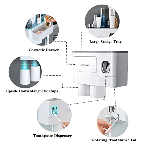 image for Hushnow Toothbrush Holder Wall Mounted,Toothbrush Storage Box with Dus