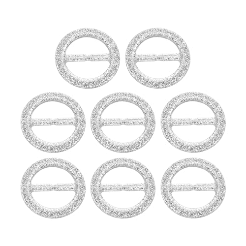 Image of uxcell Plastic Tee Shirt Clips, Round Bling Resin Scarf Ring Buckle, Fashion Tie Circle Clip