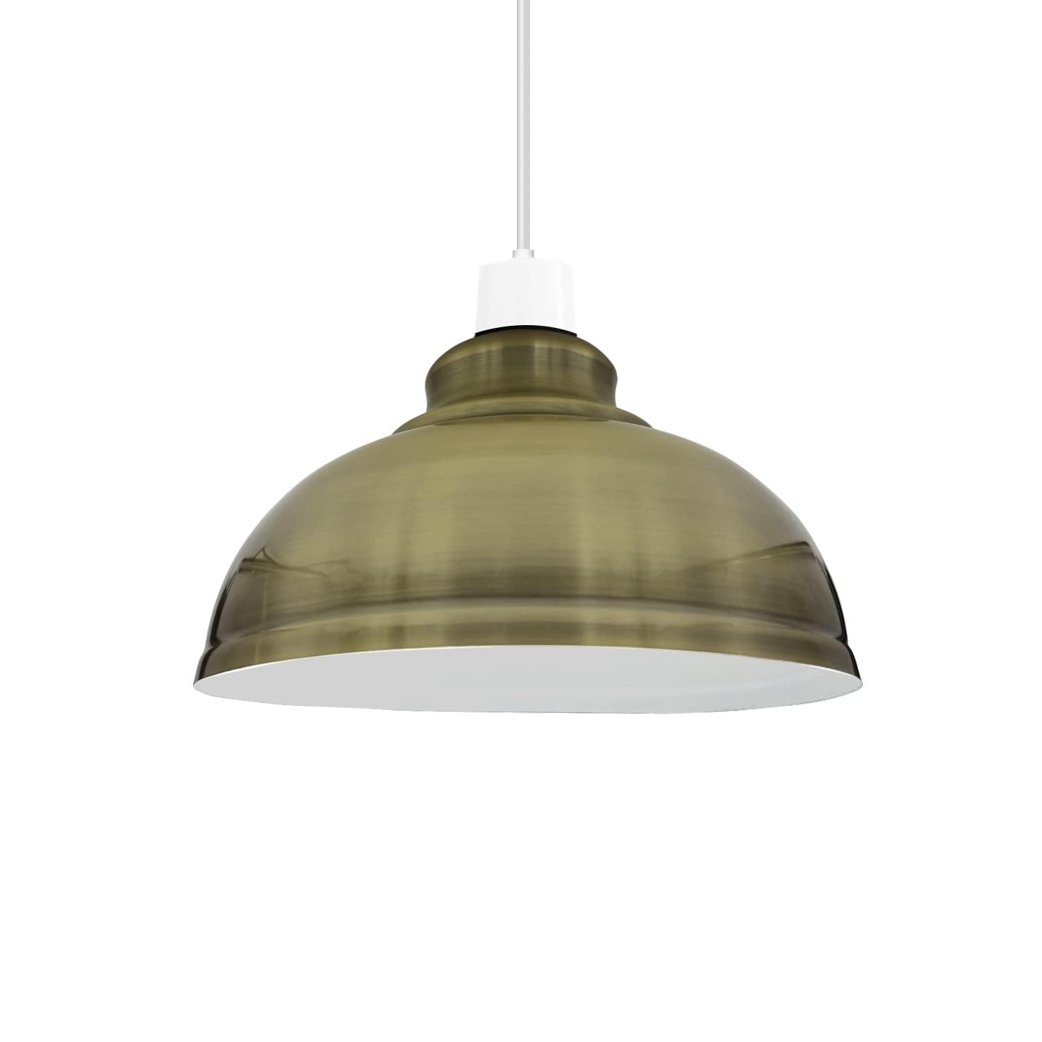 Metal 29cm Electroplated Green Brass Lampshade Curvy Shape Easy Fit 4cm Top Hole for Living Room Lighting Kitchen Pendant Light Shade