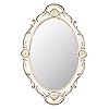 Eaoundm 14.5 x 10 inchs Oval Antique Decorative Wall Mirror Vintage Hanging Mirror (White)