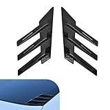 Zigeiya 2 PCS Car Rear Window Louver Decals, Streamlined Wind Blade-shaped Trim Cover, Racing Style PTU Glossy Finish Decoration, Universal Self-adhesive Waterproof Modification for Cars (Black)
