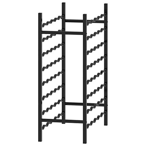 Soporte para botellas de vino para 48 unidades negro miniatura 3