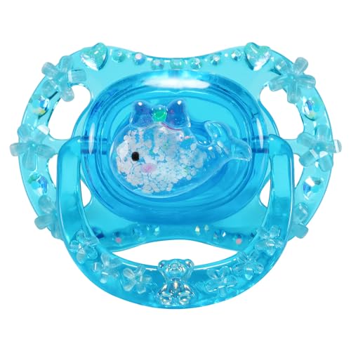 Image of CutiePlusU Adult Sized Pacifier Dummy for Adult DIY Handmade-Small Whale Crystal Blue
