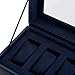 WOLF Heritage 5-Piece Watch Box, Navy - Features Five Watch Compartments, Faux Leather Exterior & Ultra-Suede Lining