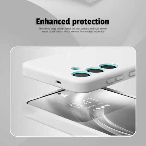 Image of LIRAMARK Liquid Silicone Soft Back Cover Case for Samsung Galaxy S25 5G (White)