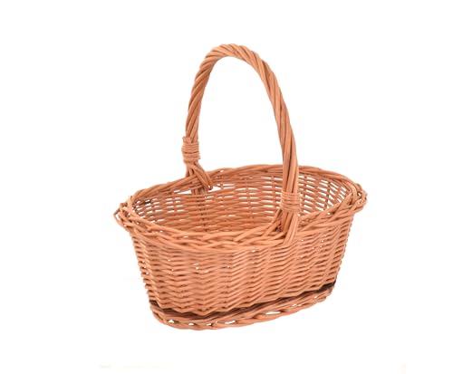 Aqbau Kinder Weidenkorb mit Henkel 25 x 19 x 24 cm