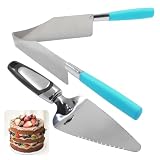 OSVJE 2 Pieces Multi Function Blue Cake Slicer, Stainless Steel Cake Server Cutter Kitchen Spatula, Ideal Set...