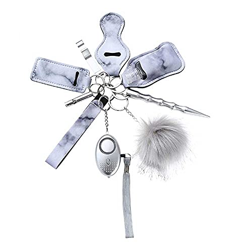 Self Defense Keychain Set | Women s Safety Keychain Set | Protection Defensive Keychains for Women (Grey Mist)