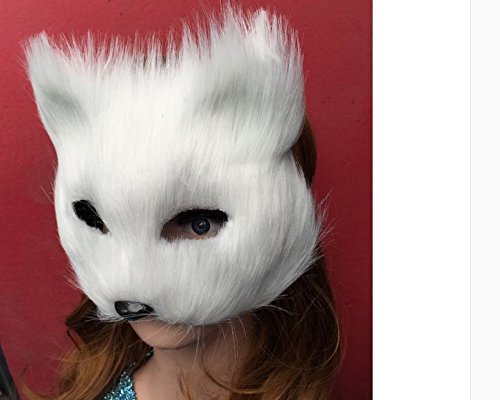 Halloween Fox Mask Cosplay Costume Half Face Animal Headgear Caps Furry Party Performance Accessory
