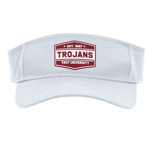 Troy University Trojans | Official NCAA Merch | NCAFTRY03 Sport Sun Visor, Adult, One Size, White