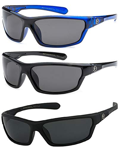 Nitrogen 7032 Polarized 2 & 3 Pack Sunglasses (3 Pack 1 BlK 1 BM 1 Blu NB)