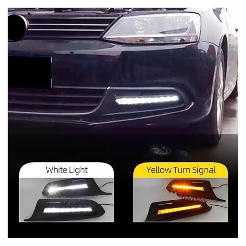 DRL antibrouillard VW Jetta 2012-2014 feux diurnes blanc jaune étanches LED