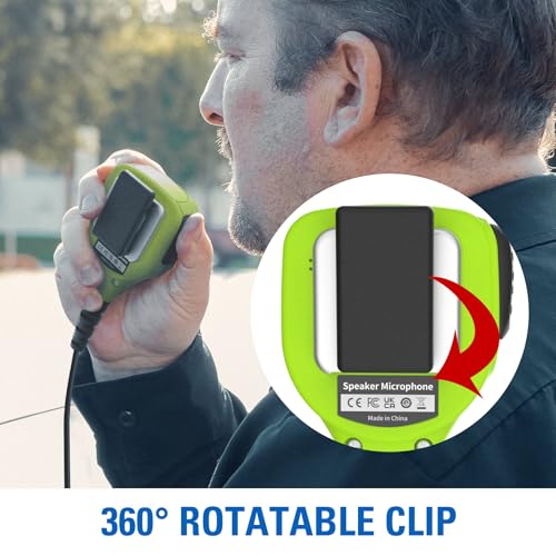 2-Pin Type K Walkie Talkie Speaker Mic with PTT, Remote Shoulder Microphone (2-Pack, Green) for GMRS Ham Radio Compatible with BTECH Samcom — view 2