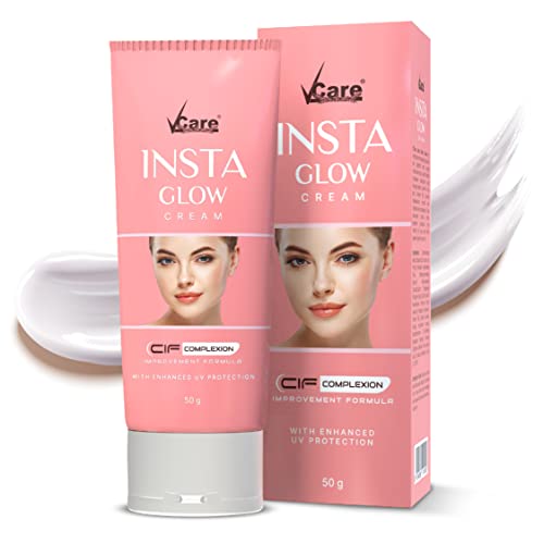 VCare Insta Glow Cream with Enhanced UV Protection for Brighter Skin, 50 g, (Pack of 2)